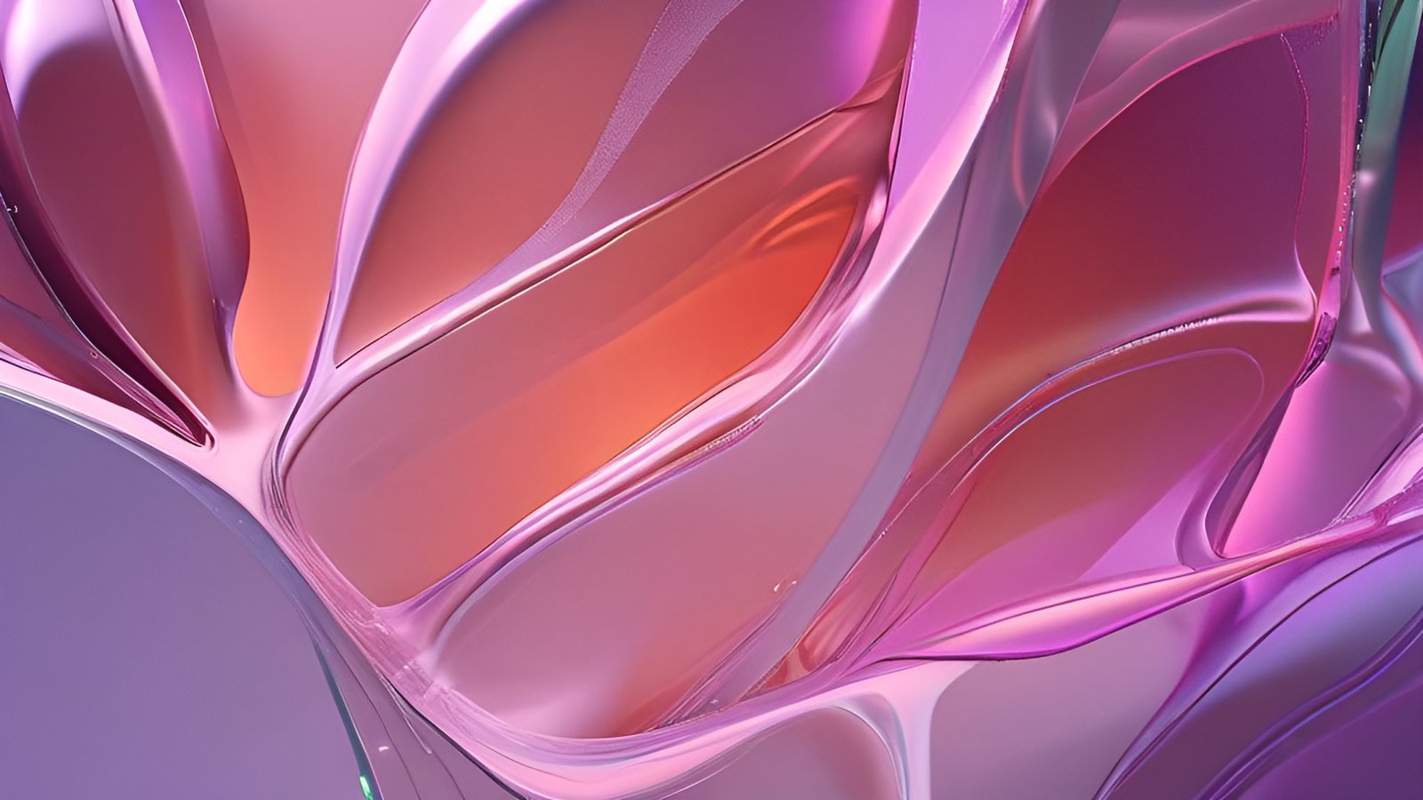 Abstract art with pink and purple petal curves in shiny forms