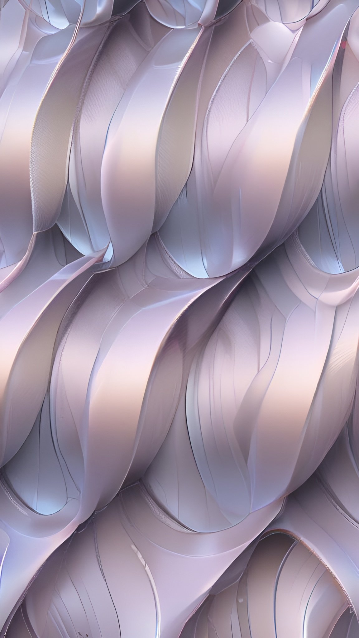 Abstract close-up of overlapping pearly lavender white and pale pink petal forms